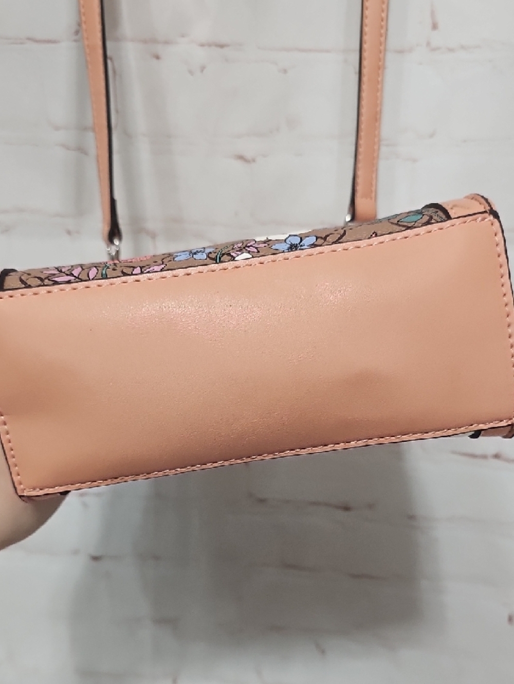 Nine West Floral Crossbody with Pink Trim - Picture 3 of 8